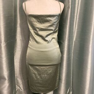 Satin Green Dress